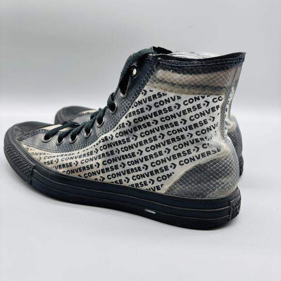 Converse Shoes Mens 8 Black Chuck Taylor All Star Logo Print High Top Sneakers - Picture 5 of 8